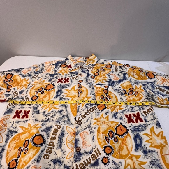 Colo Wear Hawaiian Classics Shirt Short Sleeve Button Down Yellow Blue Men Large - Picture 9 of 13